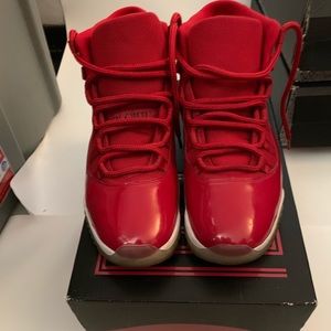 Jordan 11 red patent leather size 10 almost new.